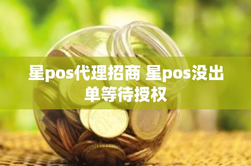 星pos代理招商 星pos没出单等待授权