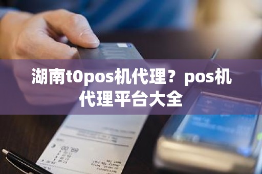 湖南t0pos机代理？pos机代理平台大全