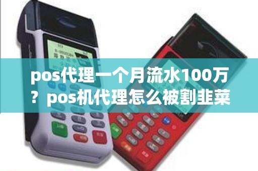 pos代理一个月流水100万？pos机代理怎么被割韭菜