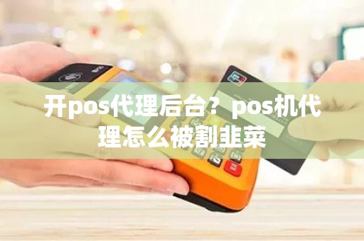 开pos代理后台?pos机代理怎么被割韭菜 开pos代理后台?pos机代理怎么被割韭菜