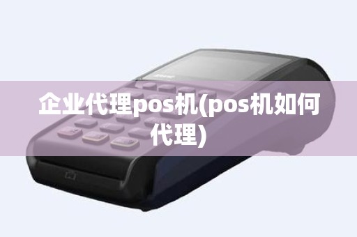 企业代理pos机(pos机如何代理)