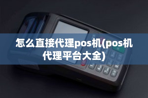 怎么直接代理pos机(pos机代理平台大全)