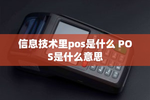 信息技术里pos是什么 POS是什么意思