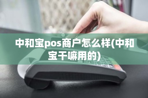 中和宝pos商户怎么样(中和宝干嘛用的)