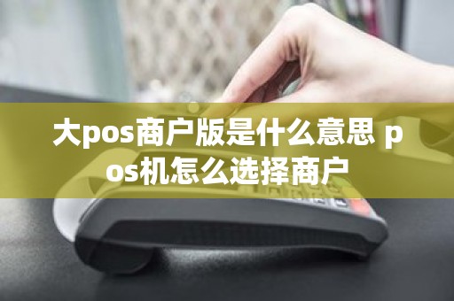 大pos商户版是什么意思 pos机怎么选择商户