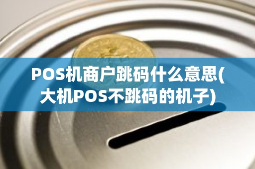 POS机商户跳码什么意思(大机POS不跳码的机子)