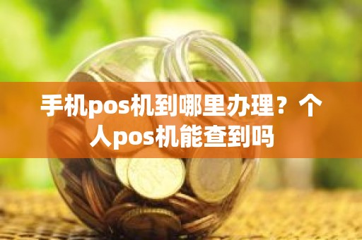 手机pos机到哪里办理？个人pos机能查到吗