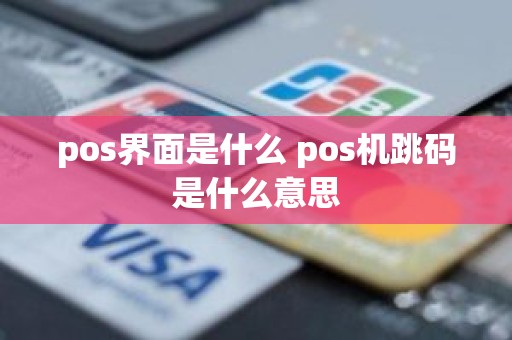 pos界面是什么 pos机跳码是什么意思