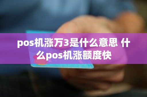 pos机涨万3是什么意思 什么pos机涨额度快