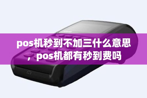 pos机秒到不加三什么意思，pos机都有秒到费吗