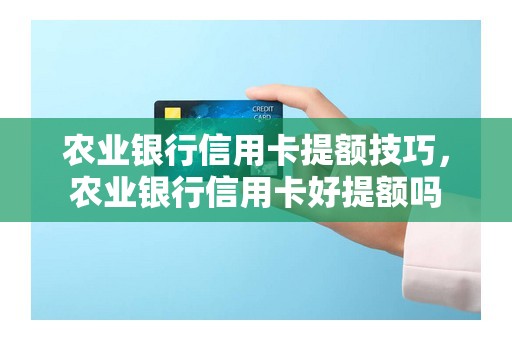 农业银行信用卡提额技巧，农业银行信用卡好提额吗