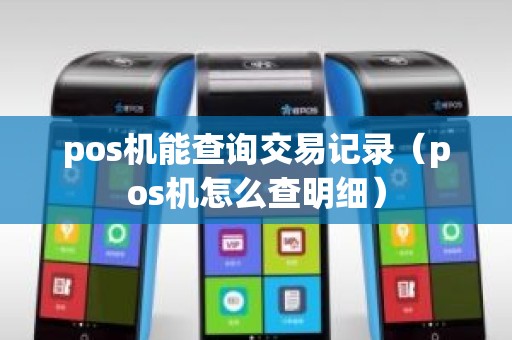 pos机能查询交易记录（pos机怎么查明细）