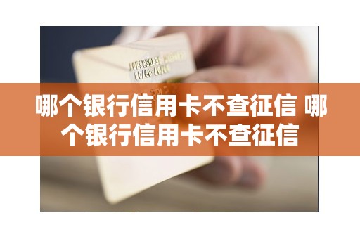 哪个银行信用卡不查征信 哪个银行信用卡不查征信